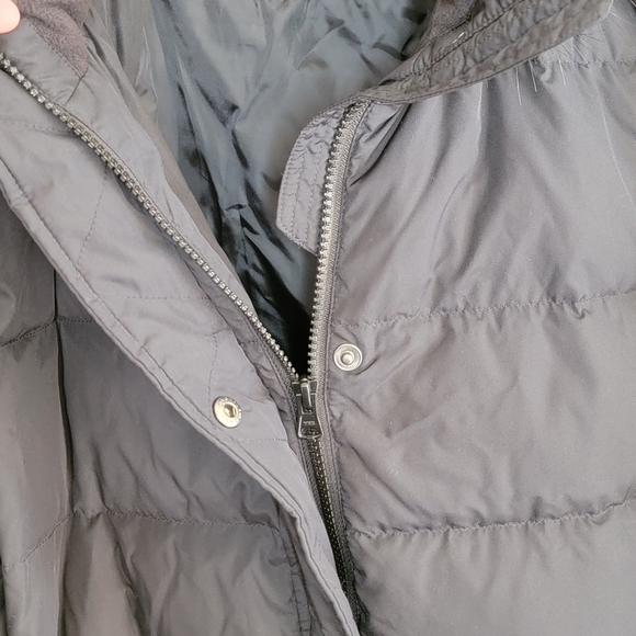 Lands' End | Black Down Winter Puffer Coat with Faux Fur Removable Hood - Picture 5 of 8